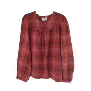 Universal Thread Top Size Large Plaid Front Button Up Prarie Western Cottagecore